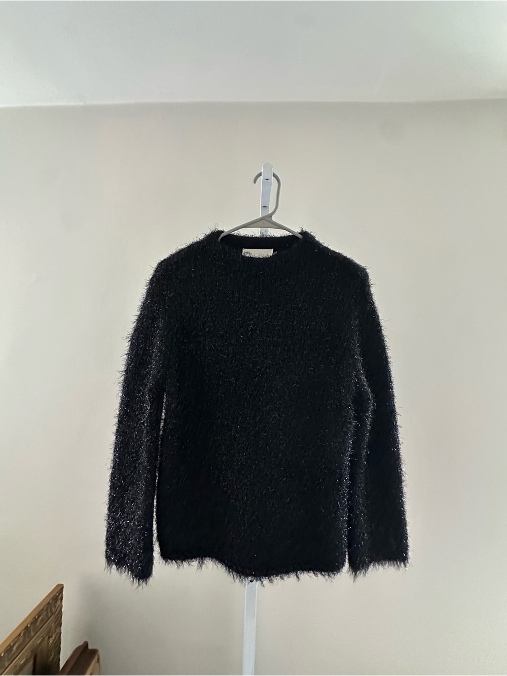 Tory Burch Black Fuzzy Crewneck Sweater - Picture 2 of 11